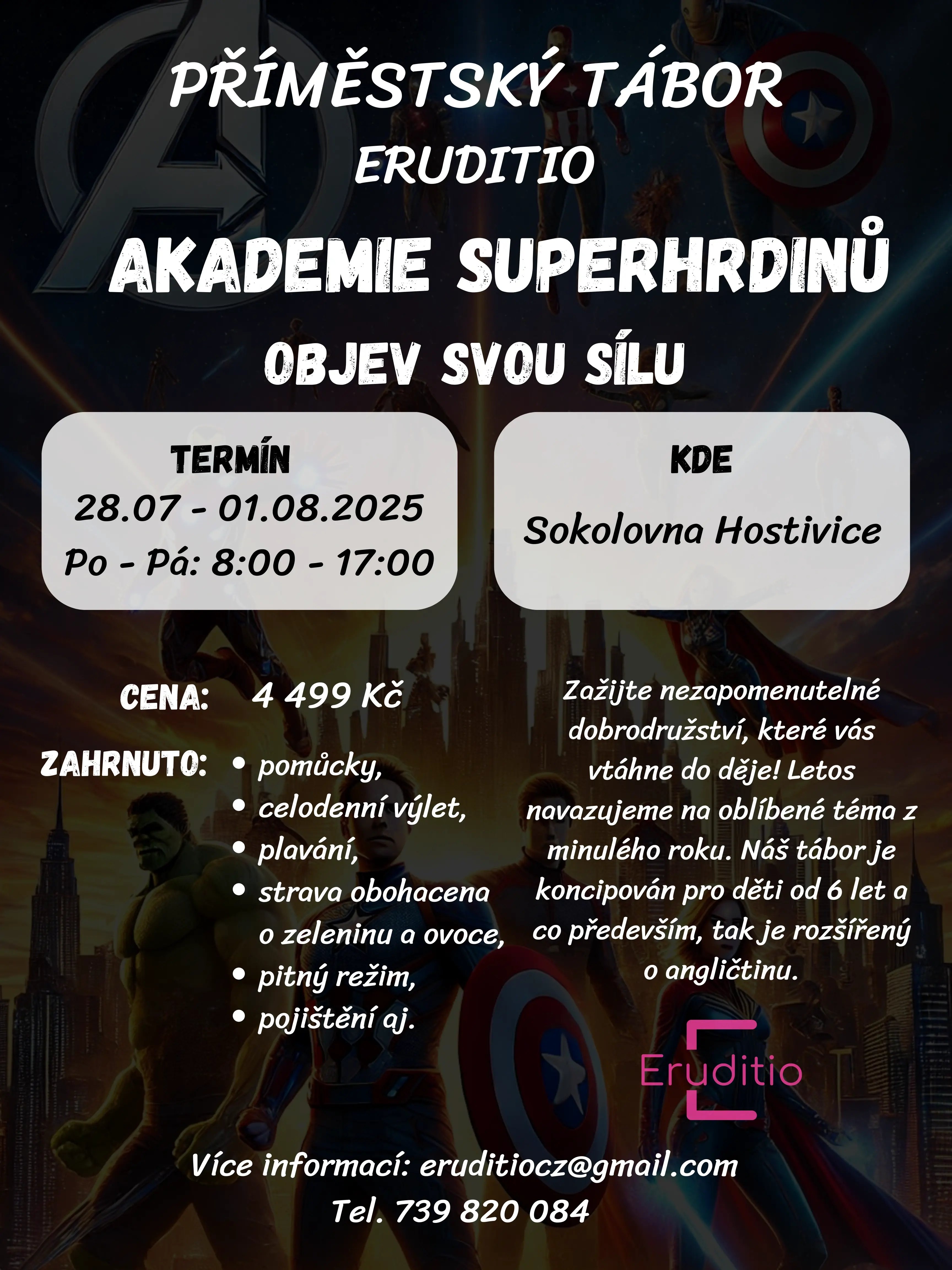 Hostivice - leták Akademie superhrdinů